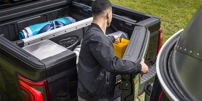 2024 Pro Access Tailgate has a split door to allow for easier access when it's hooked up to a trailer.