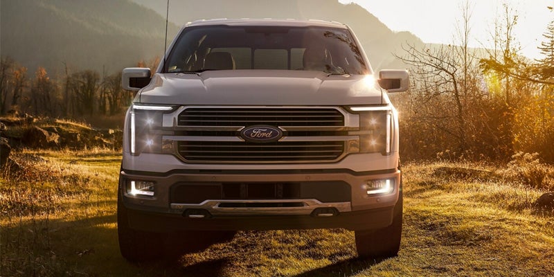 Close-up front view of pickup truck